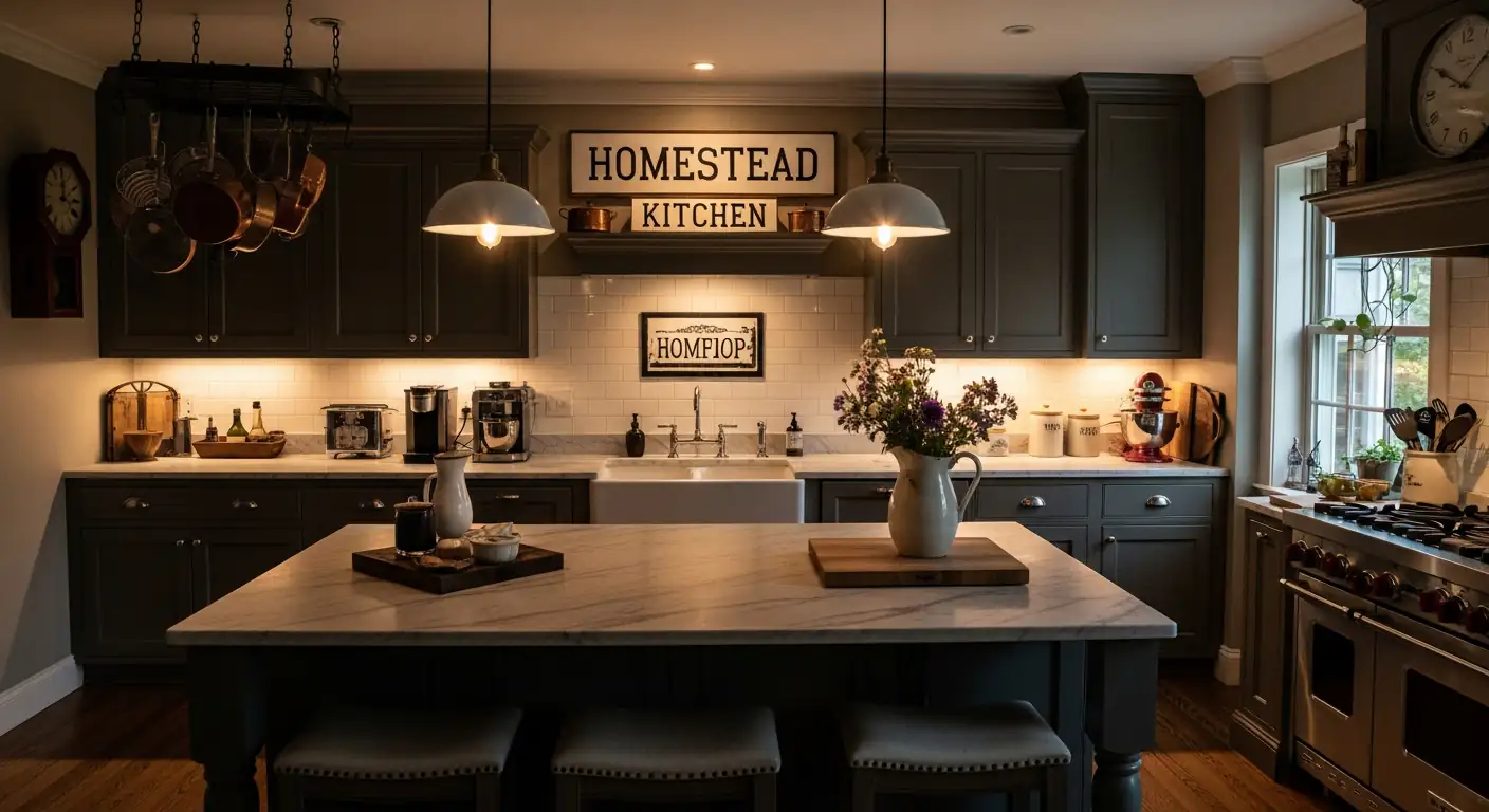 Beautifully painted country kitchen